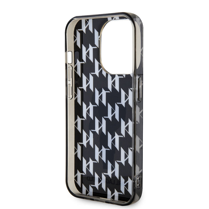 Karl Lagerfeld iPhone 15 Pro Max Hardcase hoesje - Ikonik Monogram - Zwart-Hoesjes-Ilumina Benelux