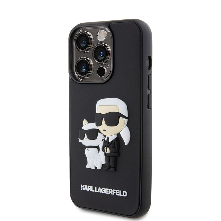 Karl Lagerfeld iPhone 15 Pro TPU Back Cover hoesje - 3D Rubber - NFT K&C - Zwart-Hoesjes-Ilumina Benelux