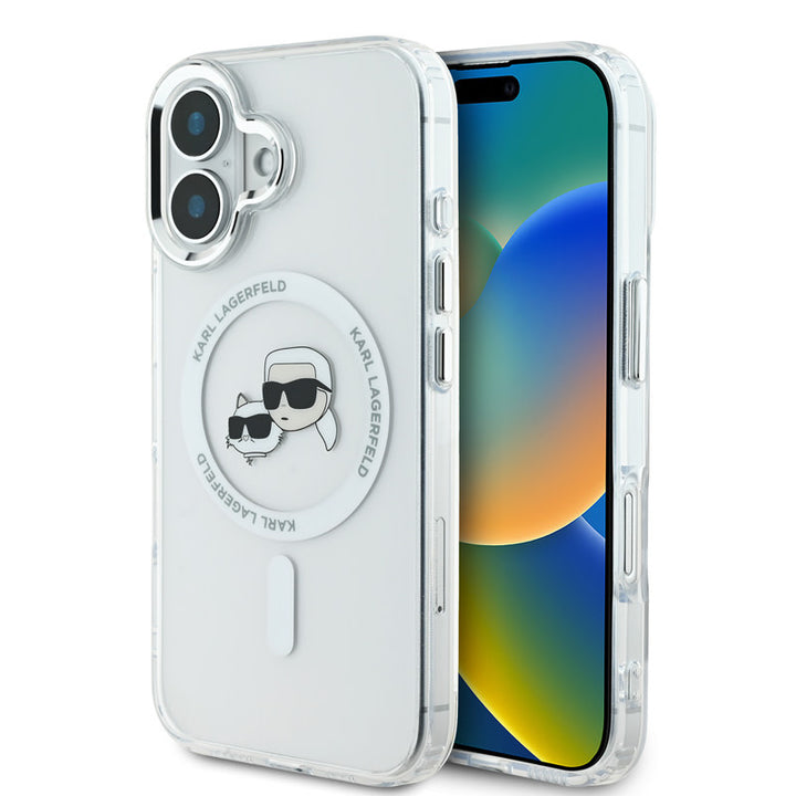 Karl Lagerfeld iPhone 16 Back Cover hoesje Magsafe IML - Wit-Hoesjes-Ilumina Benelux
