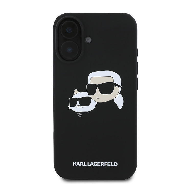 Karl Lagerfeld iPhone 16 Backcover hoesje Magsafe SIL double - Zwart-Hoesjes-Ilumina Benelux