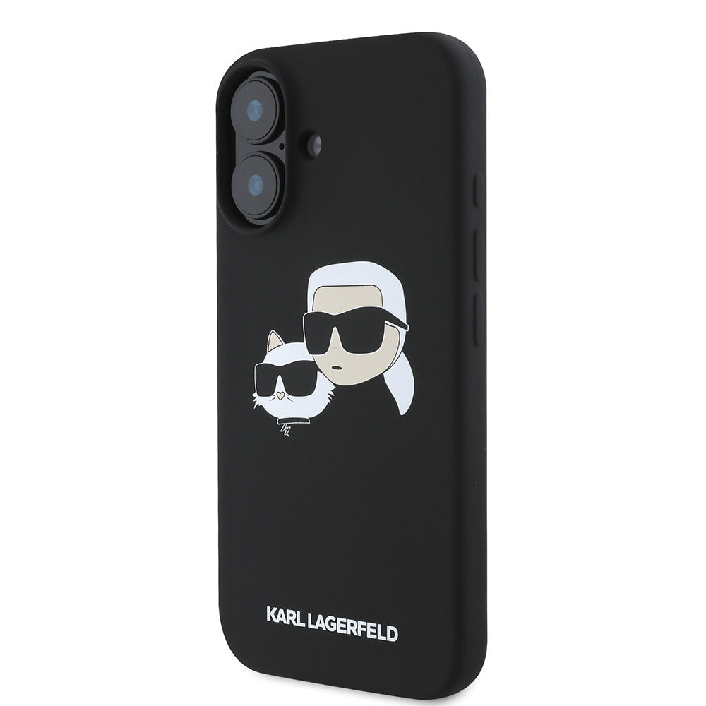 Karl Lagerfeld iPhone 16 Backcover hoesje Magsafe SIL double - Zwart-Hoesjes-Ilumina Benelux