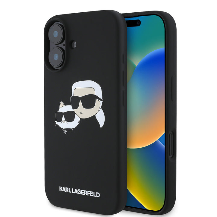 Karl Lagerfeld iPhone 16 Backcover hoesje Magsafe SIL double - Zwart-Hoesjes-Ilumina Benelux