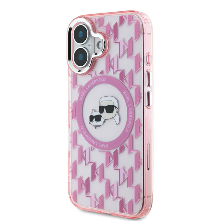 Karl Lagerfeld iPhone 16 Backcover hoesje - Magsafe SILICONE kc - Pink-Hoesjes-Ilumina Benelux
