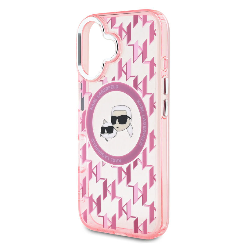 Karl Lagerfeld iPhone 16 Backcover hoesje - Magsafe SILICONE kc - Pink-Hoesjes-Ilumina Benelux