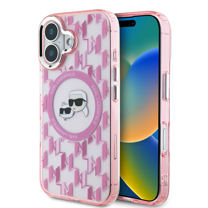 Karl Lagerfeld iPhone 16 Backcover hoesje - Magsafe SILICONE kc - Pink-Hoesjes-Ilumina Benelux