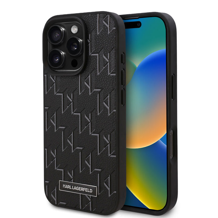 Karl Lagerfeld iPhone 16 Pro Backcover hoesje - Magsafe hot stamp - Zwart-Hoesjes-Ilumina Benelux
