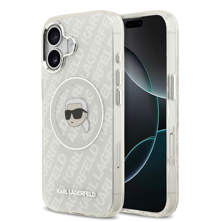 Karl Lagerfeld iPhone 17 Backcover hoesje - MagSafe - IML Karl Head Logo - Grijs-Hoesjes-Ilumina Benelux