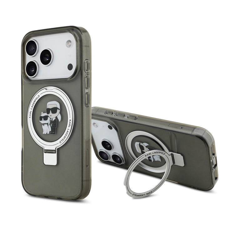 Karl Lagerfeld iPhone 17 Pro Backcover hoesje - Magsafe with Ringstand - K&C - Zwart-Hoesjes-Ilumina Benelux