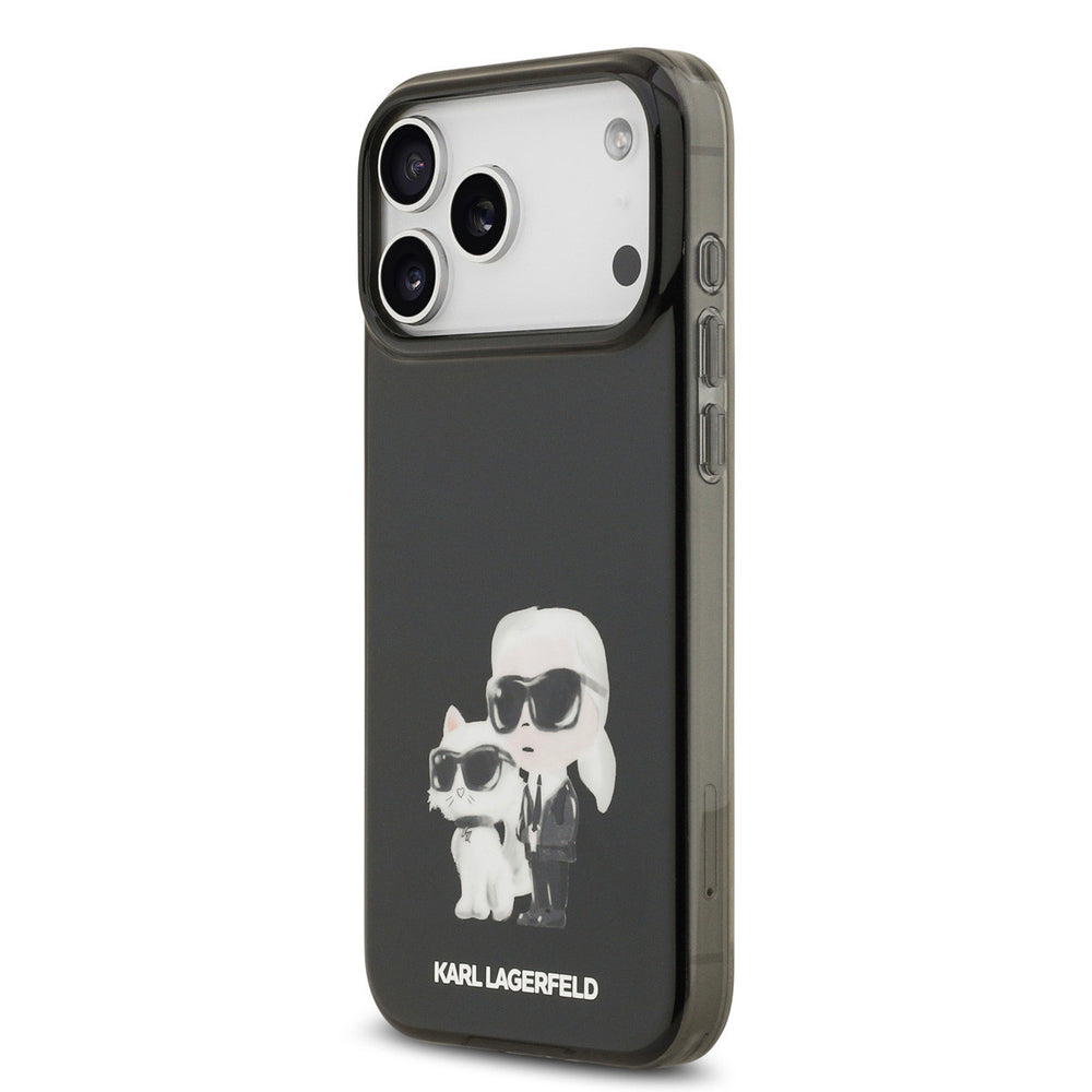 Karl Lagerfeld iPhone 17 Pro Max Backcover hoesje - MagSafe IML - Aquarelle Karl & Choupette - Zwart-Hoesjes-Ilumina Benelux