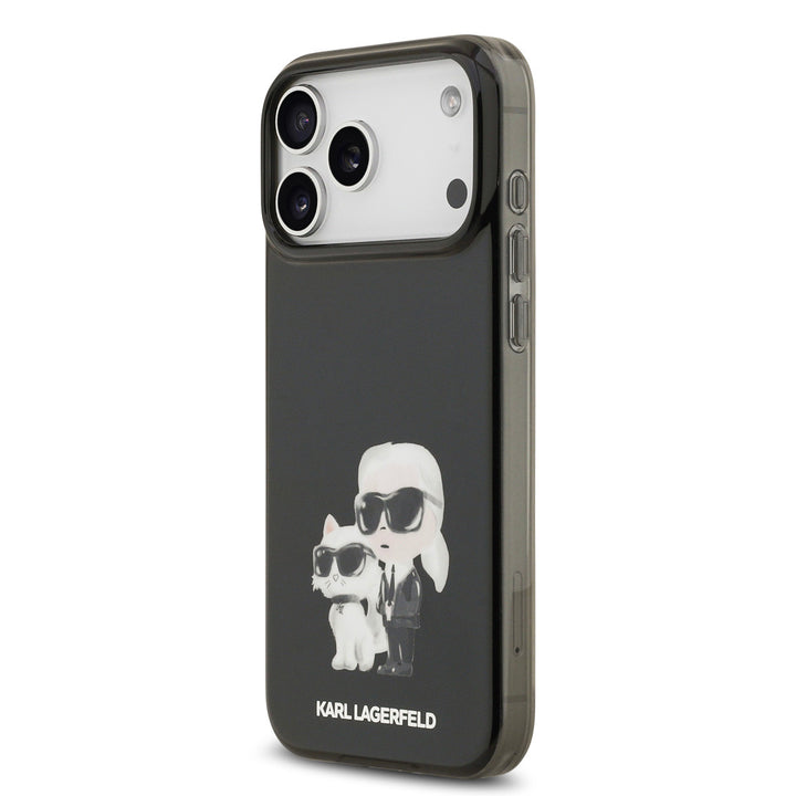 Karl Lagerfeld iPhone 17 Pro Max Backcover hoesje - MagSafe IML - Aquarelle Karl & Choupette - Zwart-Hoesjes-Ilumina Benelux