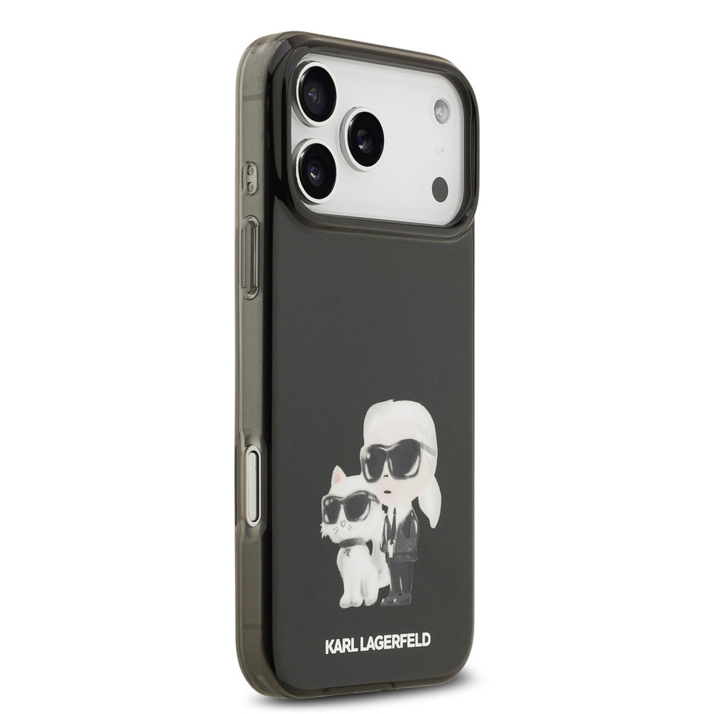 Karl Lagerfeld iPhone 17 Pro Max Backcover hoesje - MagSafe IML - Aquarelle Karl & Choupette - Zwart-Hoesjes-Ilumina Benelux