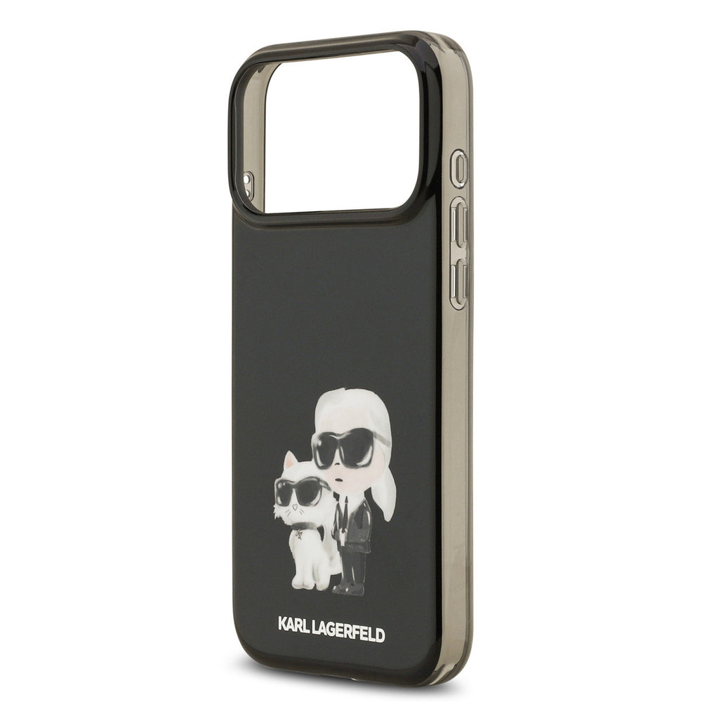 Karl Lagerfeld iPhone 17 Pro Max Backcover hoesje - MagSafe IML - Aquarelle Karl & Choupette - Zwart-Hoesjes-Ilumina Benelux