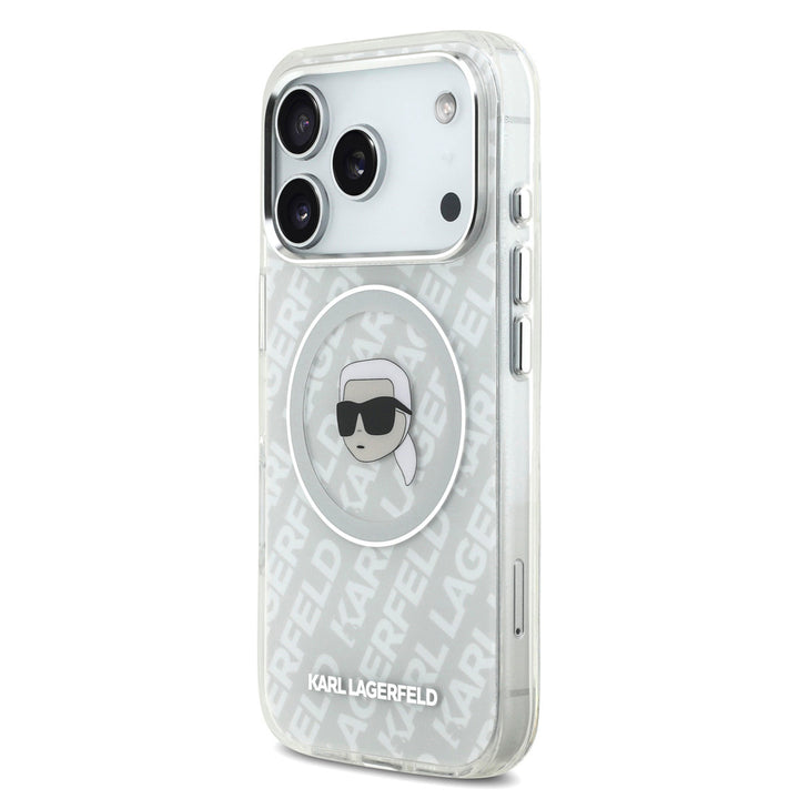 Karl Lagerfeld iPhone 17 Pro Max Backcover hoesje - MagSafe - IML Karl Head Logo - Grijs-Hoesjes-Ilumina Benelux