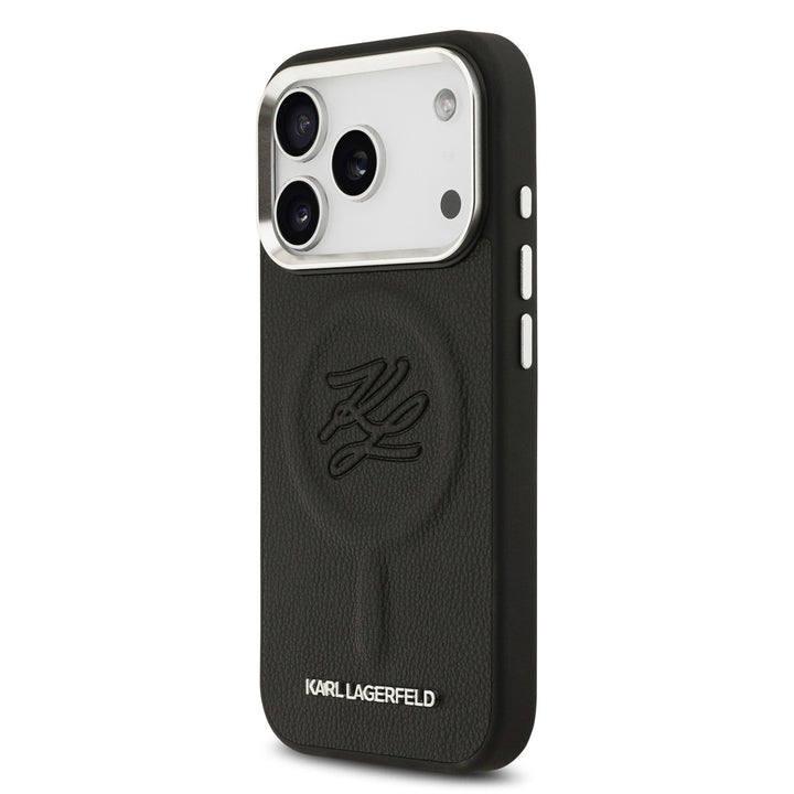 Karl Lagerfeld iPhone 17 Pro Max Backcover hoesje - MagSafe - Initials - Zwart-Hoesjes-Ilumina Benelux
