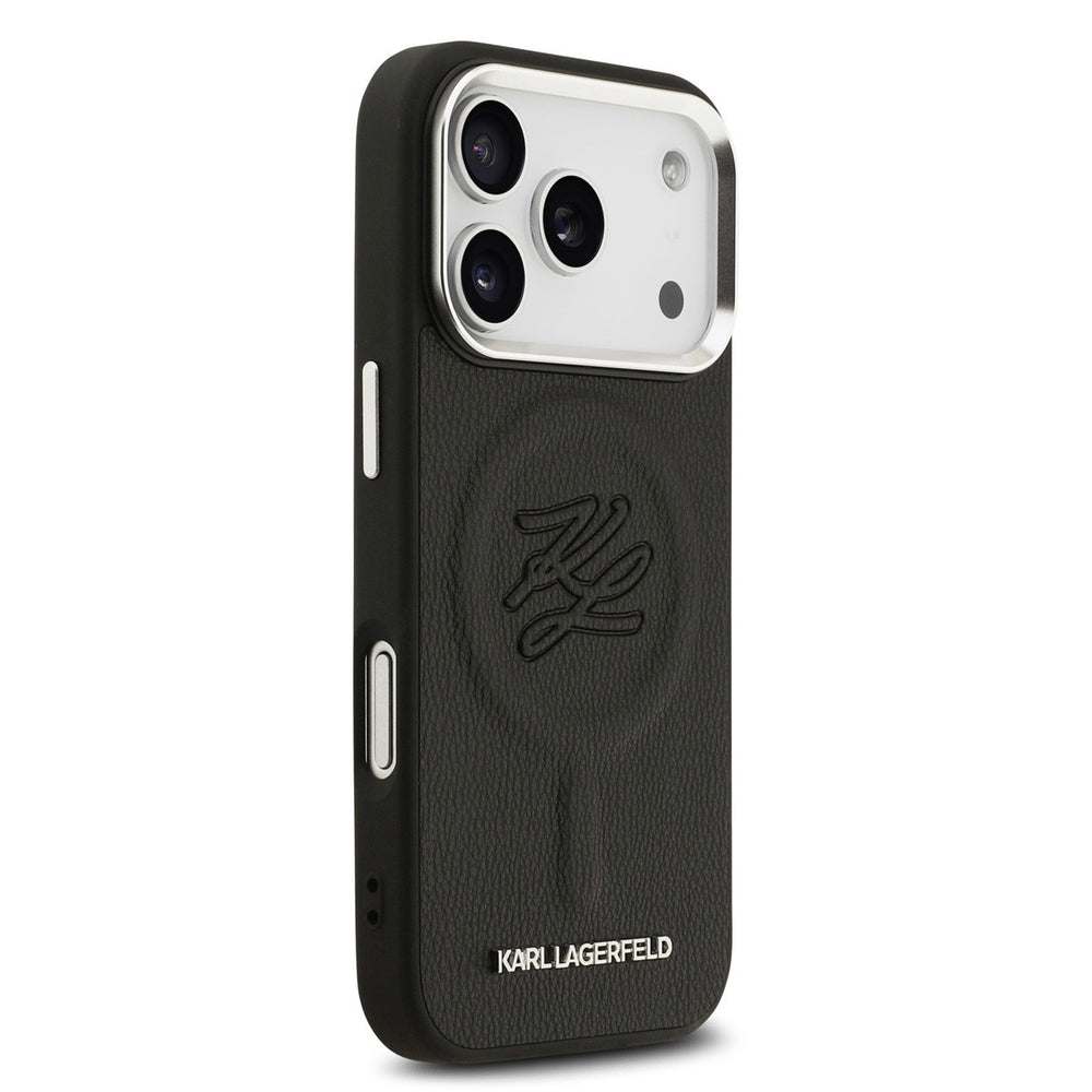 Karl Lagerfeld iPhone 17 Pro Max Backcover hoesje - MagSafe - Initials - Zwart-Hoesjes-Ilumina Benelux