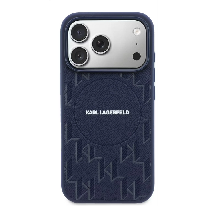 Karl Lagerfeld iPhone 17 Pro Max Backcover hoesje - MagSafe - KL Monogram - Navy-Hoesjes-Ilumina Benelux