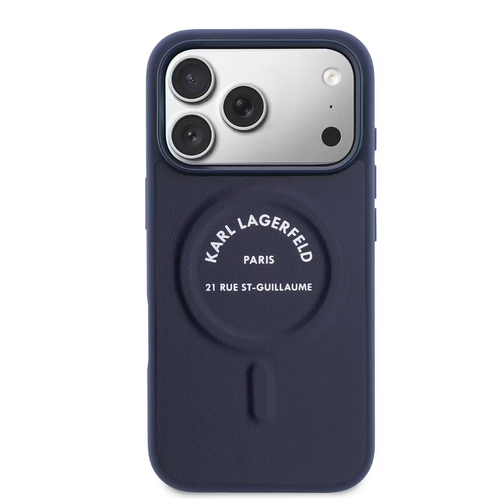 Karl Lagerfeld iPhone 17 Pro Max Backcover hoesje - MagSafe - Karl RSG Logo - Navy-Hoesjes-Ilumina Benelux