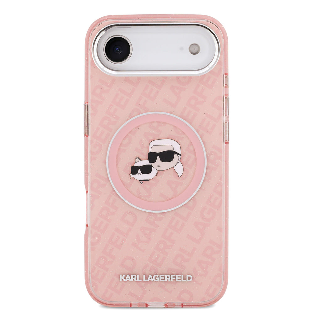 Karl Lagerfeld iPhone Air Backcover hoesje - MagSafe - IML Glitter K&C Heads Logo - Roze-Hoesjes-Ilumina Benelux