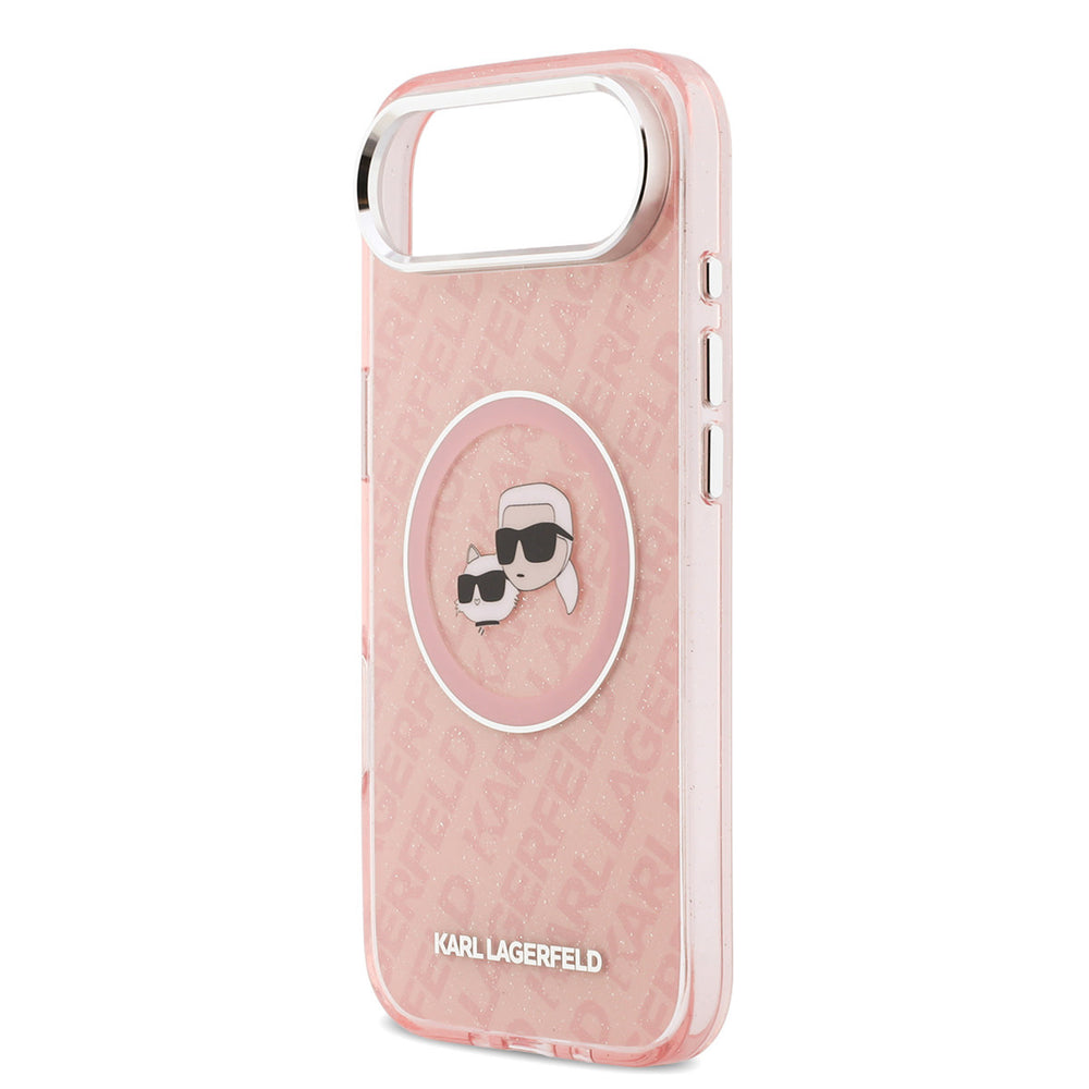 Karl Lagerfeld iPhone Air Backcover hoesje - MagSafe - IML Glitter K&C Heads Logo - Roze-Hoesjes-Ilumina Benelux