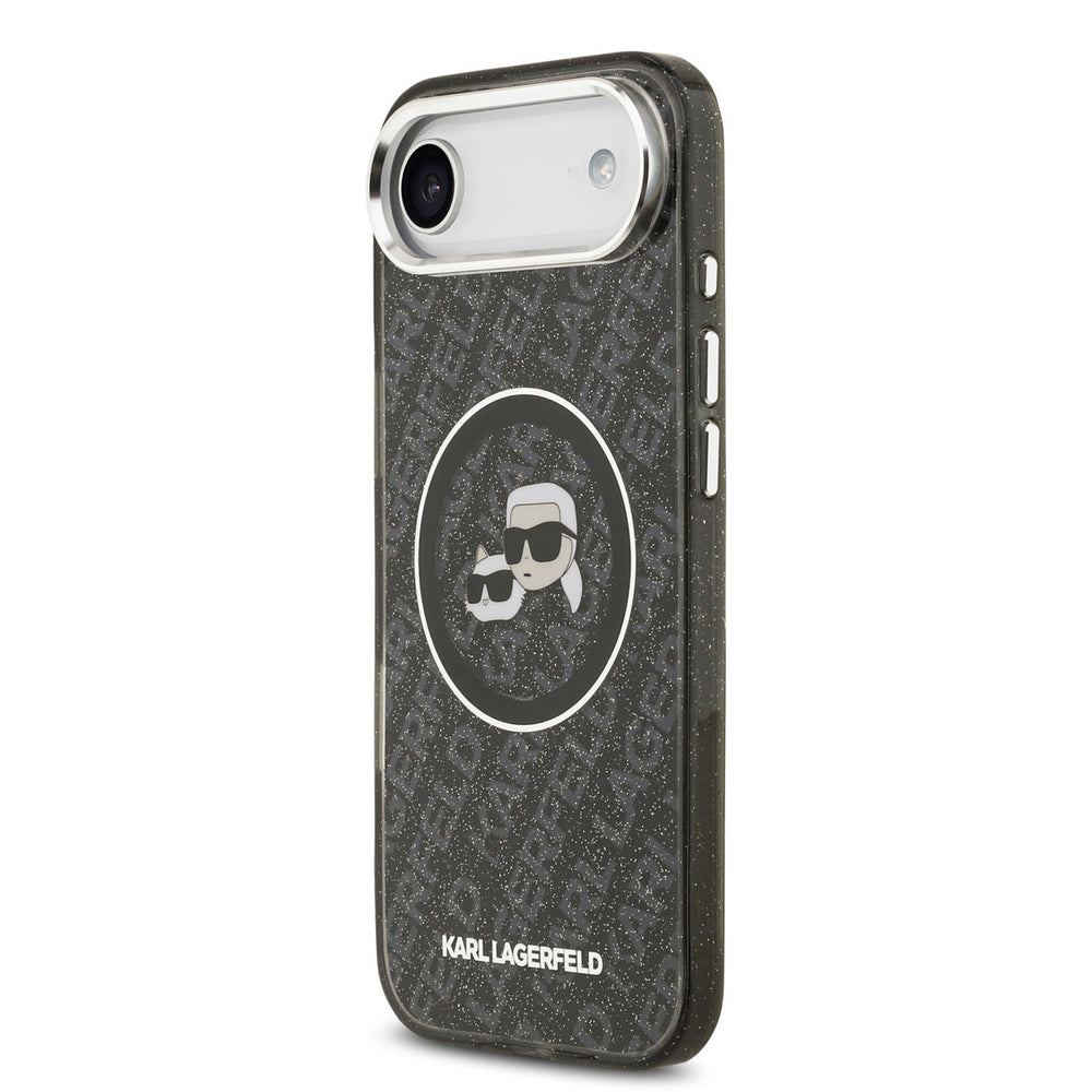 Karl Lagerfeld iPhone Air Backcover hoesje - MagSafe - IML Glitter K&C Heads Logo - Zwart-Hoesjes-Ilumina Benelux