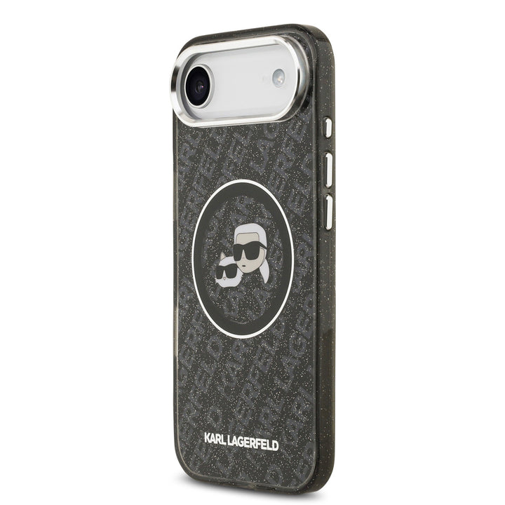 Karl Lagerfeld iPhone Air Backcover hoesje - MagSafe - IML Glitter K&C Heads Logo - Zwart-Hoesjes-Ilumina Benelux