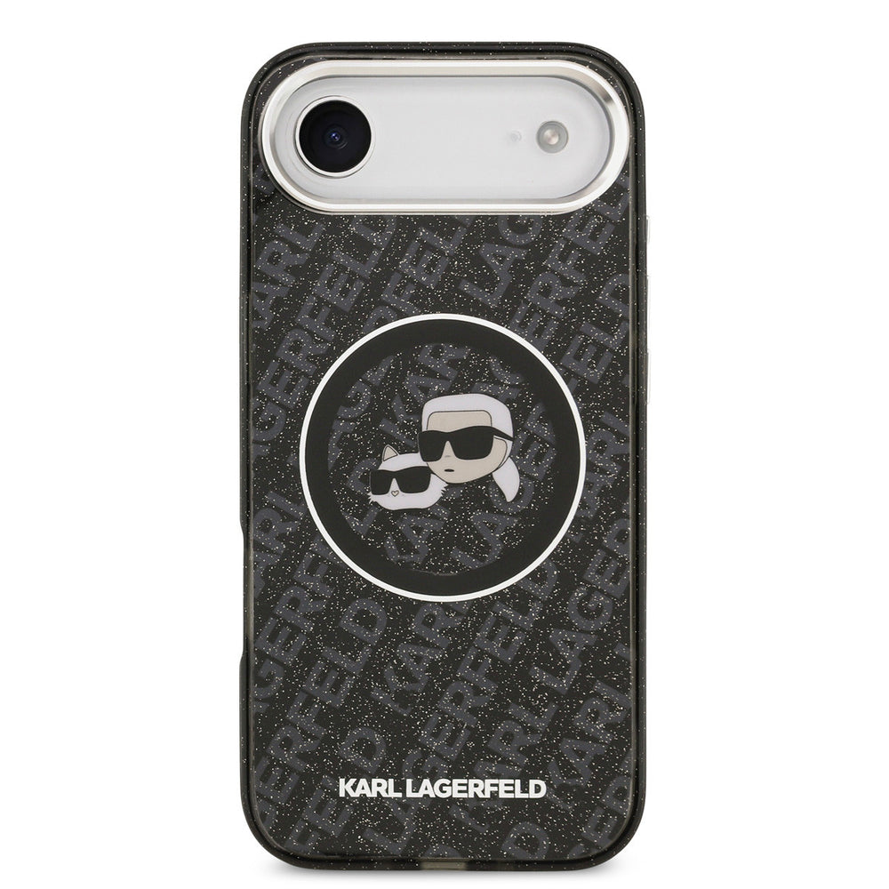 Karl Lagerfeld iPhone Air Backcover hoesje - MagSafe - IML Glitter K&C Heads Logo - Zwart-Hoesjes-Ilumina Benelux