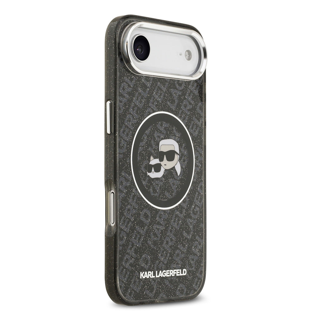 Karl Lagerfeld iPhone Air Backcover hoesje - MagSafe - IML Glitter K&C Heads Logo - Zwart-Hoesjes-Ilumina Benelux