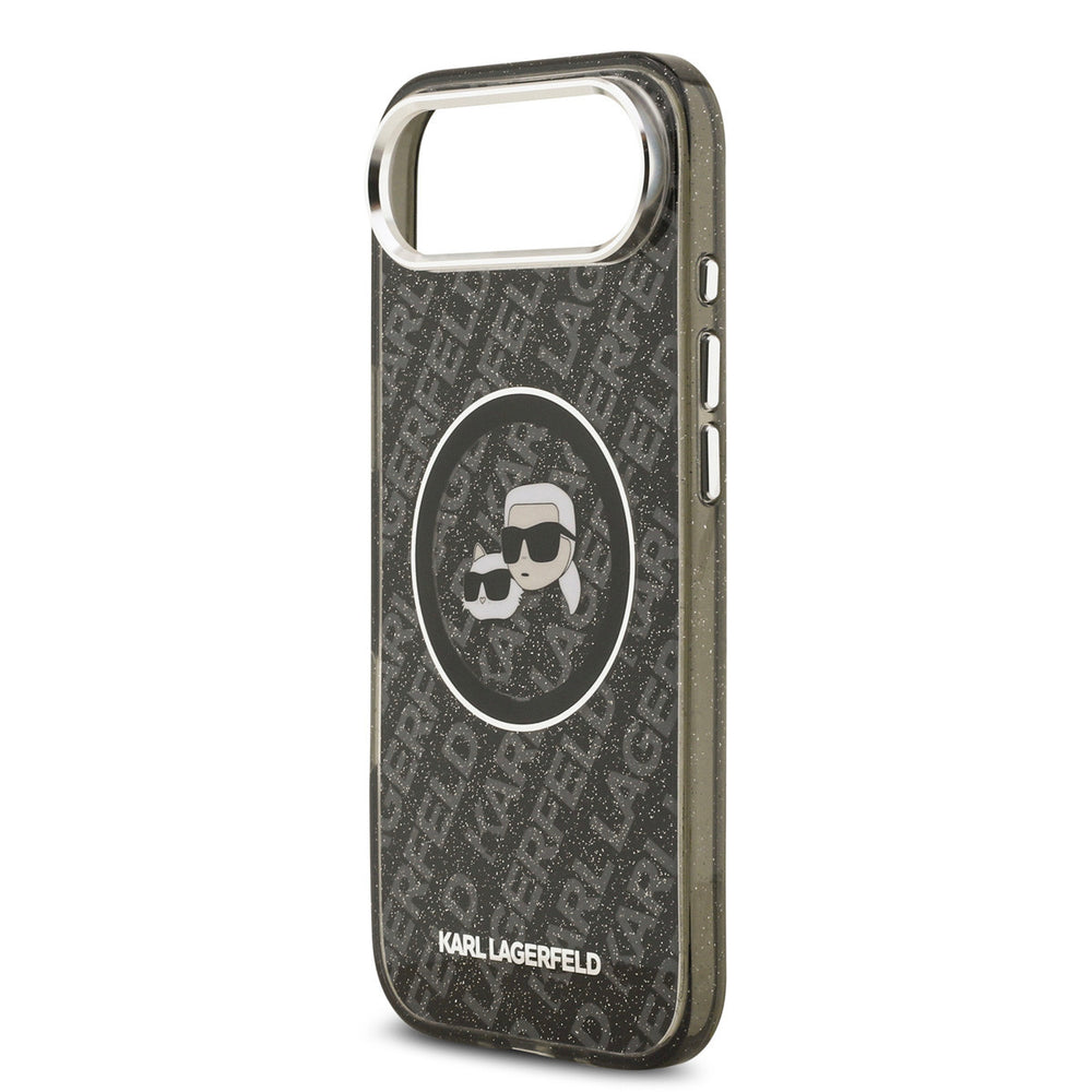 Karl Lagerfeld iPhone Air Backcover hoesje - MagSafe - IML Glitter K&C Heads Logo - Zwart-Hoesjes-Ilumina Benelux