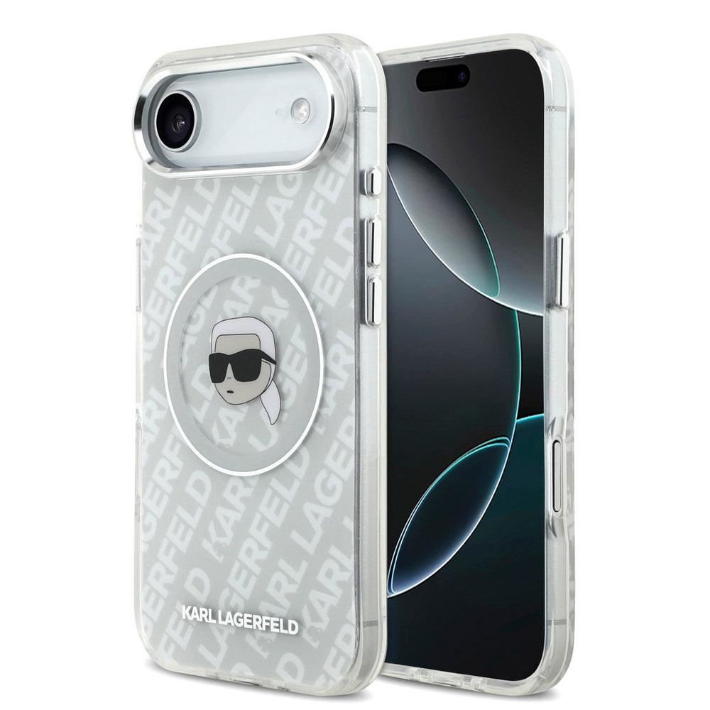 Karl Lagerfeld iPhone Air Backcover hoesje - MagSafe - IML Karl Head Logo - Grijs-Hoesjes-Ilumina Benelux
