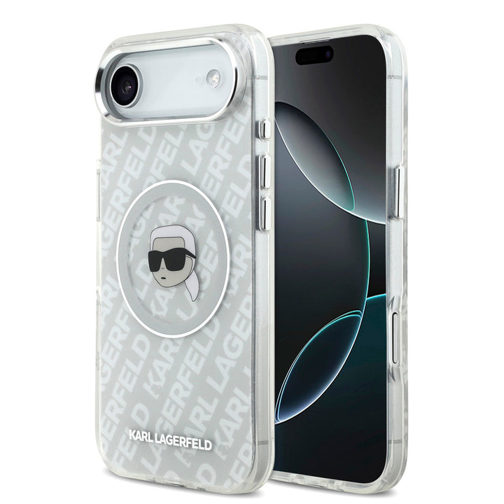 Karl Lagerfeld iPhone Air Backcover hoesje - MagSafe - IML Karl Head Logo - Grijs-Hoesjes-Ilumina Benelux