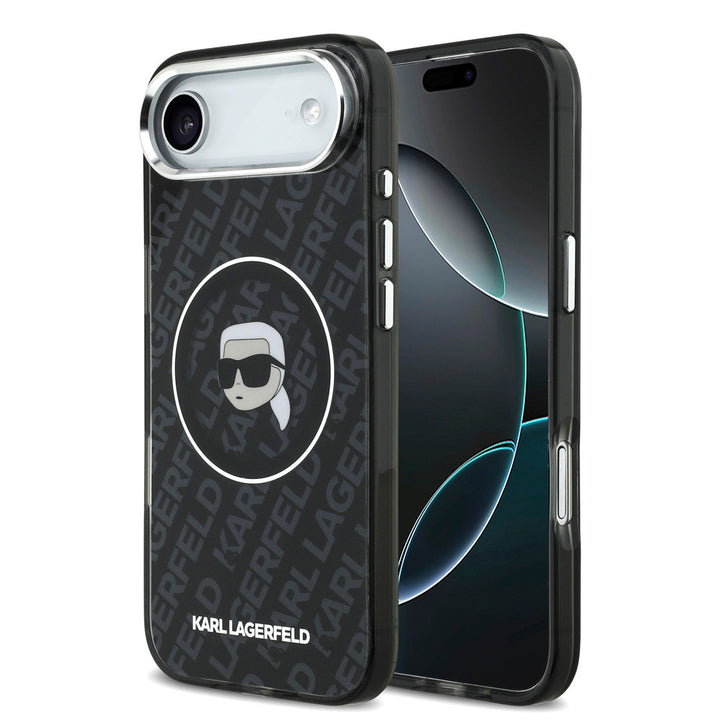 Karl Lagerfeld iPhone Air Backcover hoesje - MagSafe - IML Karl Head Logo - Zwart-Hoesjes-Ilumina Benelux