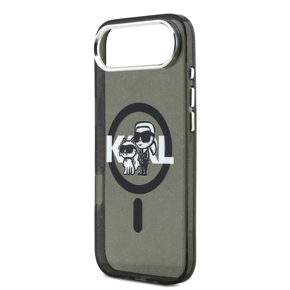 Karl Lagerfeld iPhone Air Backcover hoesje - Magsafe - Glitter K&C Sketch Logo - Zwart-Hoesjes-Ilumina Benelux