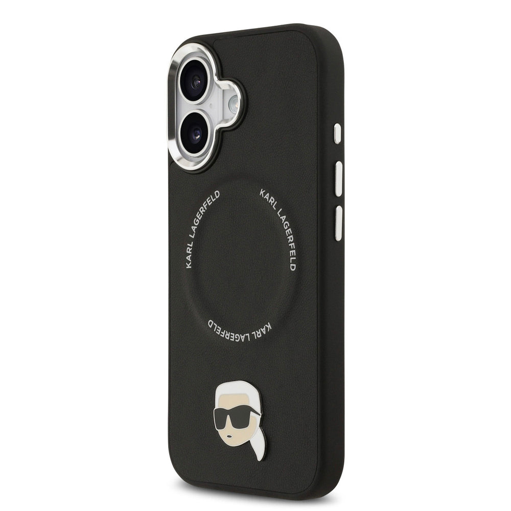 Karl lagerfeld iPhone 17 Back Cover hoesje - MagSafe - K&C Pins - Zwart-Hoesjes-Ilumina Benelux
