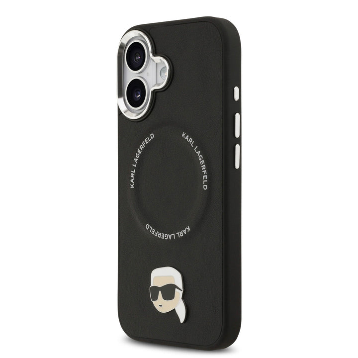 Karl lagerfeld iPhone 17 Back Cover hoesje - MagSafe - K&C Pins - Zwart-Hoesjes-Ilumina Benelux