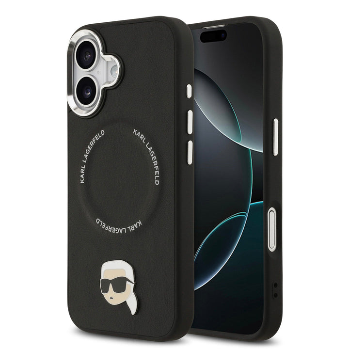 Karl lagerfeld iPhone 17 Back Cover hoesje - MagSafe - K&C Pins - Zwart-Hoesjes-Ilumina Benelux