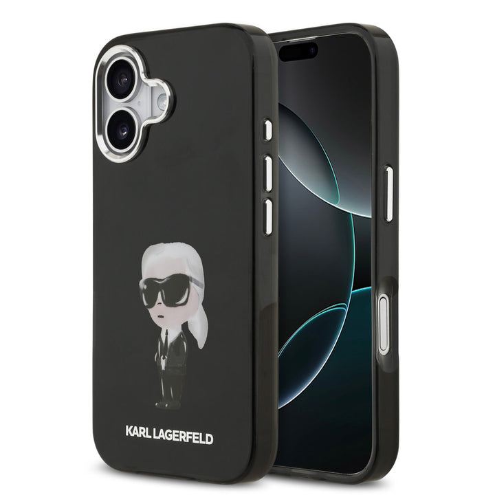 Karl lagerfeld iPhone 17 Backcover hoesje - MagSafe - IML Aquarelle - Zwart-Hoesjes-Ilumina Benelux