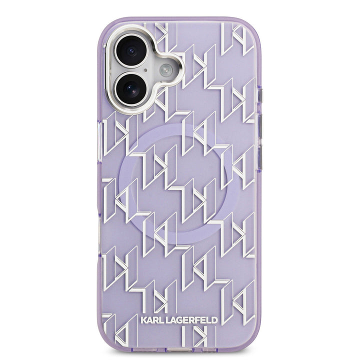Karl lagerfeld iPhone 17 Backcover hoesje - MagSafe - IML metal monogram kc - Paars-Hoesjes-Ilumina Benelux