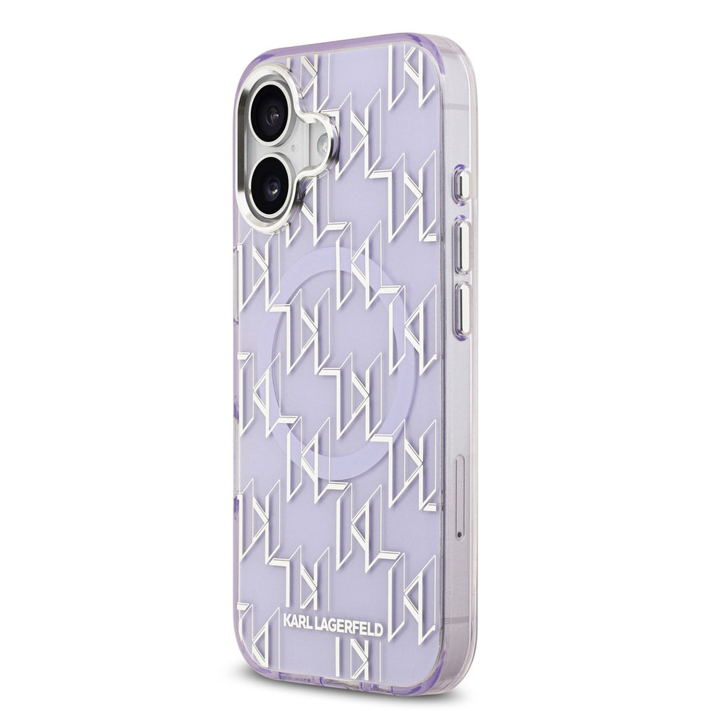 Karl lagerfeld iPhone 17 Backcover hoesje - MagSafe - IML metal monogram kc - Paars-Hoesjes-Ilumina Benelux
