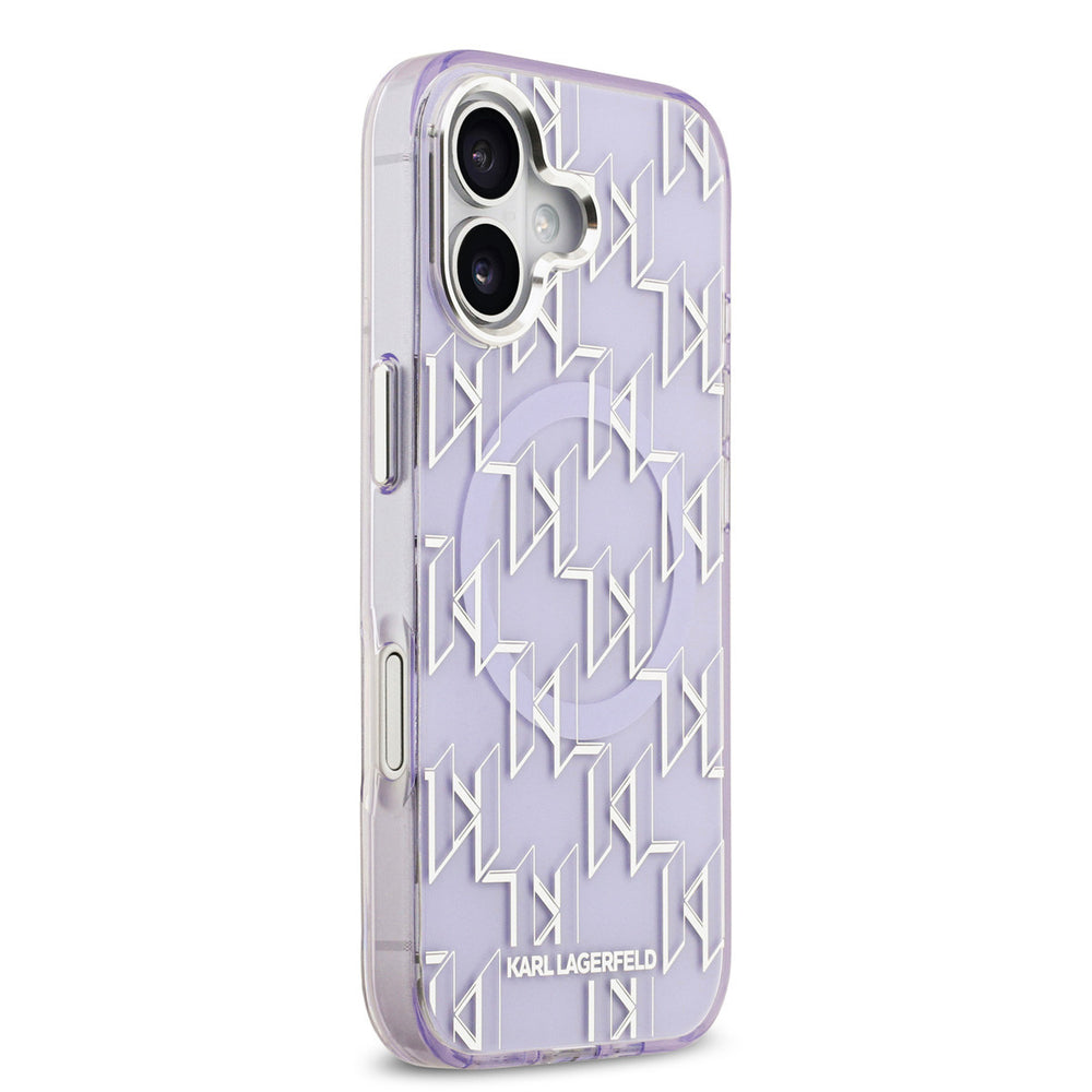 Karl lagerfeld iPhone 17 Backcover hoesje - MagSafe - IML metal monogram kc - Paars-Hoesjes-Ilumina Benelux