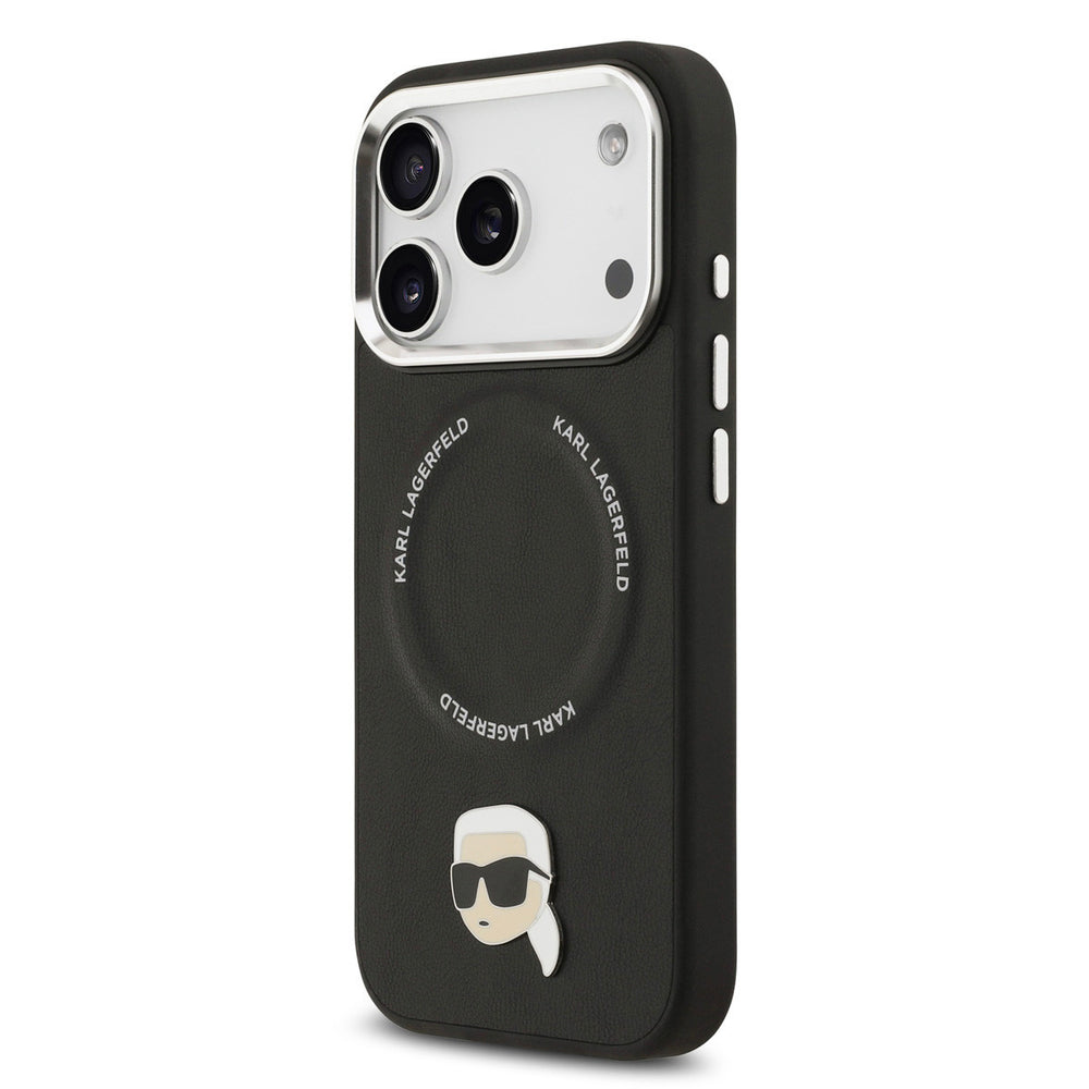 Karl lagerfeld iPhone 17 Pro Back Cover hoesje - MagSafe - K&C Pins - Zwart-Hoesjes-Ilumina Benelux