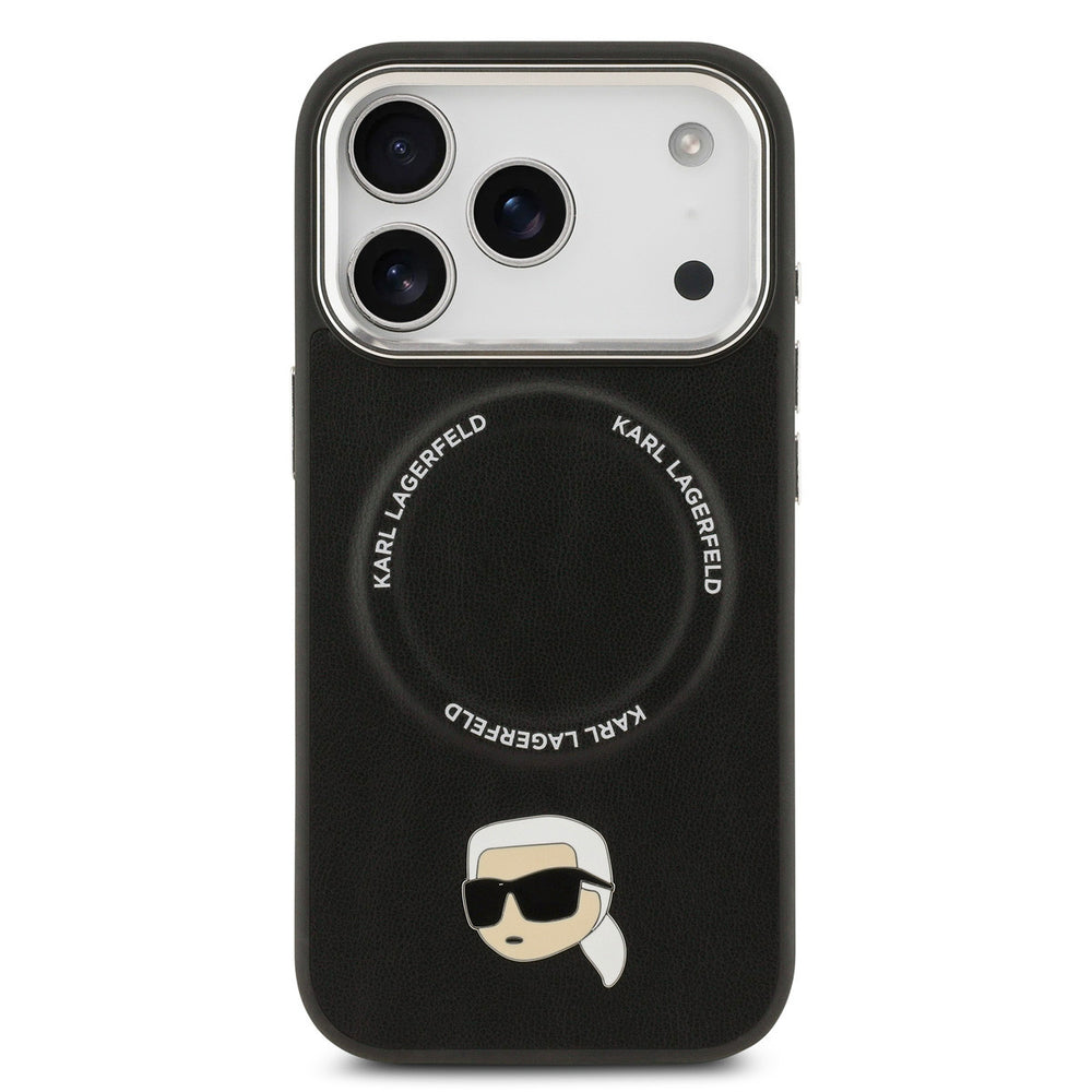 Karl lagerfeld iPhone 17 Pro Back Cover hoesje - MagSafe - K&C Pins - Zwart-Hoesjes-Ilumina Benelux