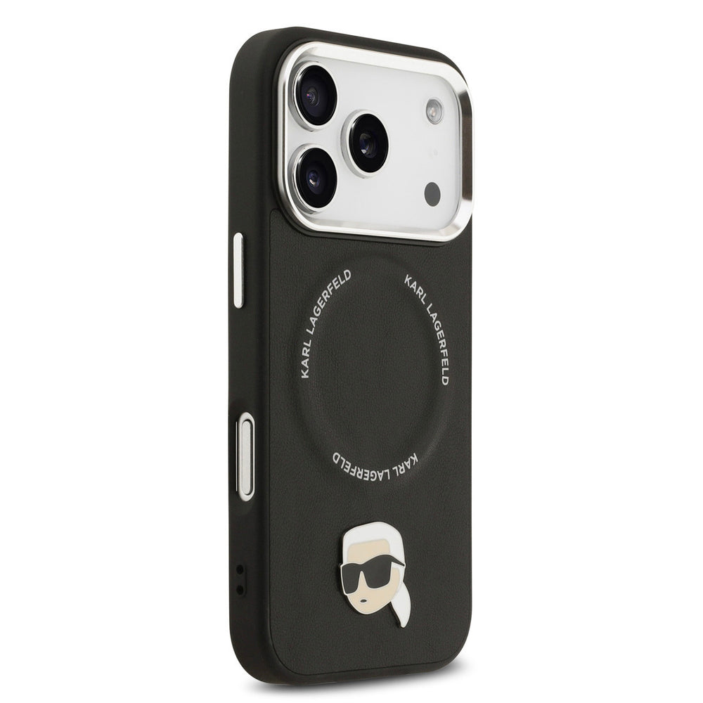 Karl lagerfeld iPhone 17 Pro Back Cover hoesje - MagSafe - K&C Pins - Zwart-Hoesjes-Ilumina Benelux