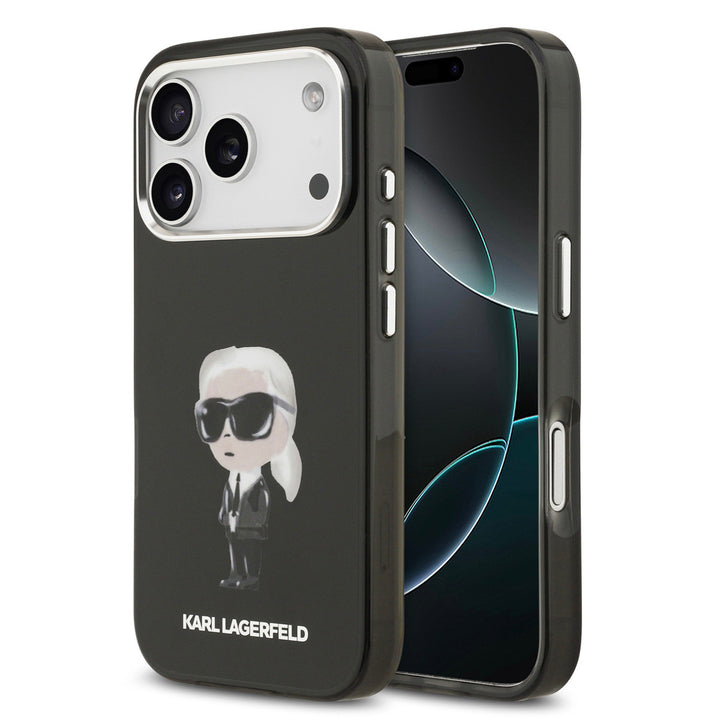 Karl lagerfeld iPhone 17 Pro Backcover hoesje - MagSafe - IML Aquarelle - Zwart-Hoesjes-Ilumina Benelux