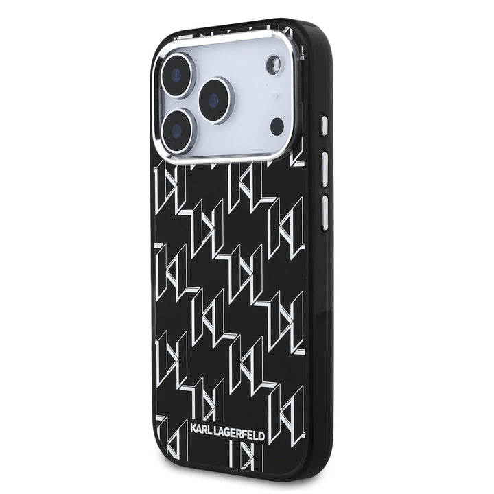 Karl lagerfeld iPhone 17 Pro Backcover hoesje - MagSafe - IML metal monogram kc - Zwart-Hoesjes-Ilumina Benelux