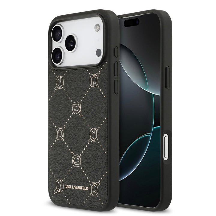 Karl lagerfeld iPhone 17 Pro Backcover hoesje - MagSafe - Karl Heads - Zwart-Hoesjes-Ilumina Benelux