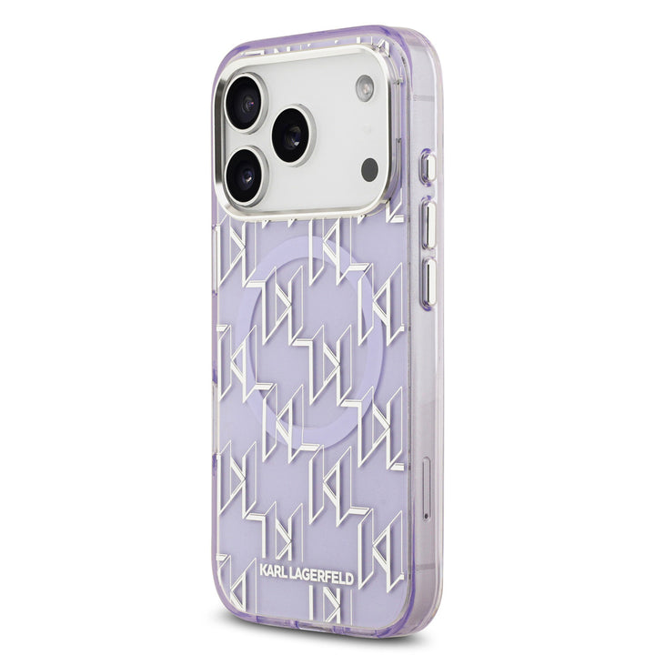 Karl lagerfeld iPhone 17 Pro Max Backcover hoesje - MagSafe - IML metal monogram kc - Paars-Hoesjes-Ilumina Benelux