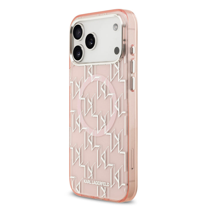 Karl lagerfeld iPhone 17 Pro Max Backcover hoesje - MagSafe - IML metal monogram kc - Roze-Hoesjes-Ilumina Benelux