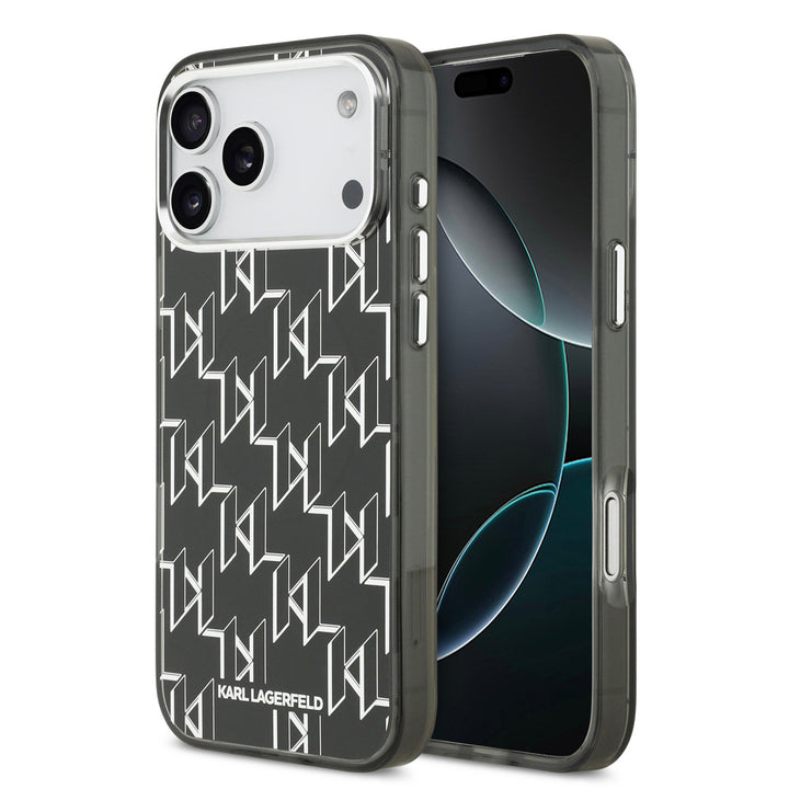 Karl lagerfeld iPhone 17 Pro Max Backcover hoesje - MagSafe - IML metal monogram kc - Zwart-Hoesjes-Ilumina Benelux