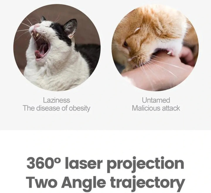 Katten laser speelgoed – Automatisch interactief LED – 360° rotatie – Smart huisdier speeltje – Duurzaam – Wit-Speelgoed voor dieren-Ilumina Benelux