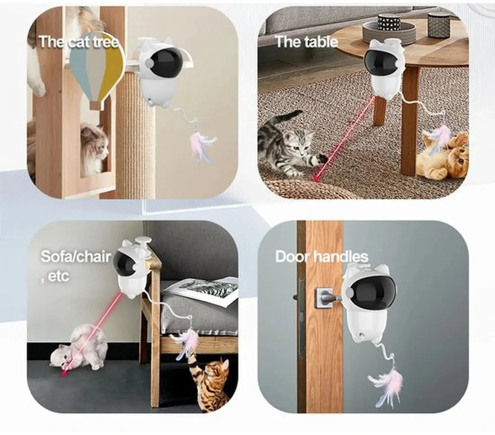 Katten laser speelgoed – Automatisch interactief LED – 360° rotatie – Smart huisdier speeltje – Duurzaam – Wit-Speelgoed voor dieren-Ilumina Benelux